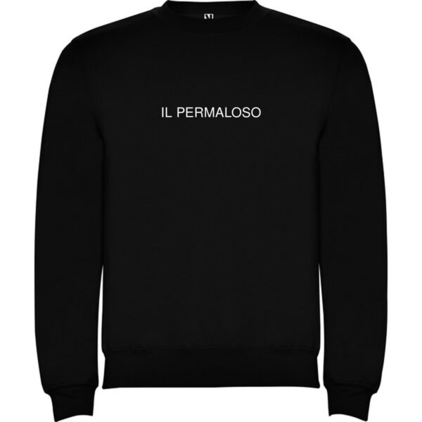Felpe Infami – Felpe divertenti da regalare agli amici 23 Felpa girocollo nera Il Permaloso della Linea Infami