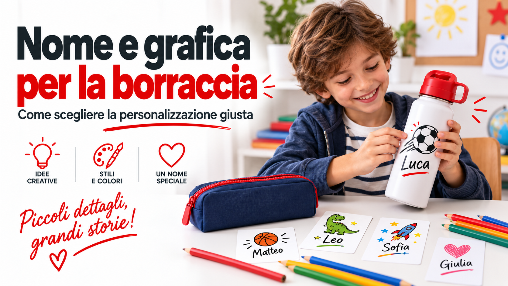 Come scegliere nome e grafica per una borraccia da bambino