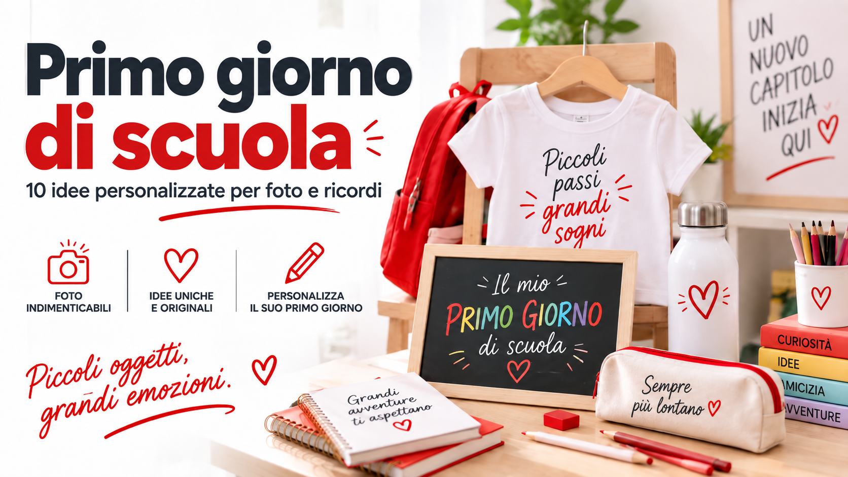 Primo giorno di scuola: 10 idee personalizzate per foto e ricordi