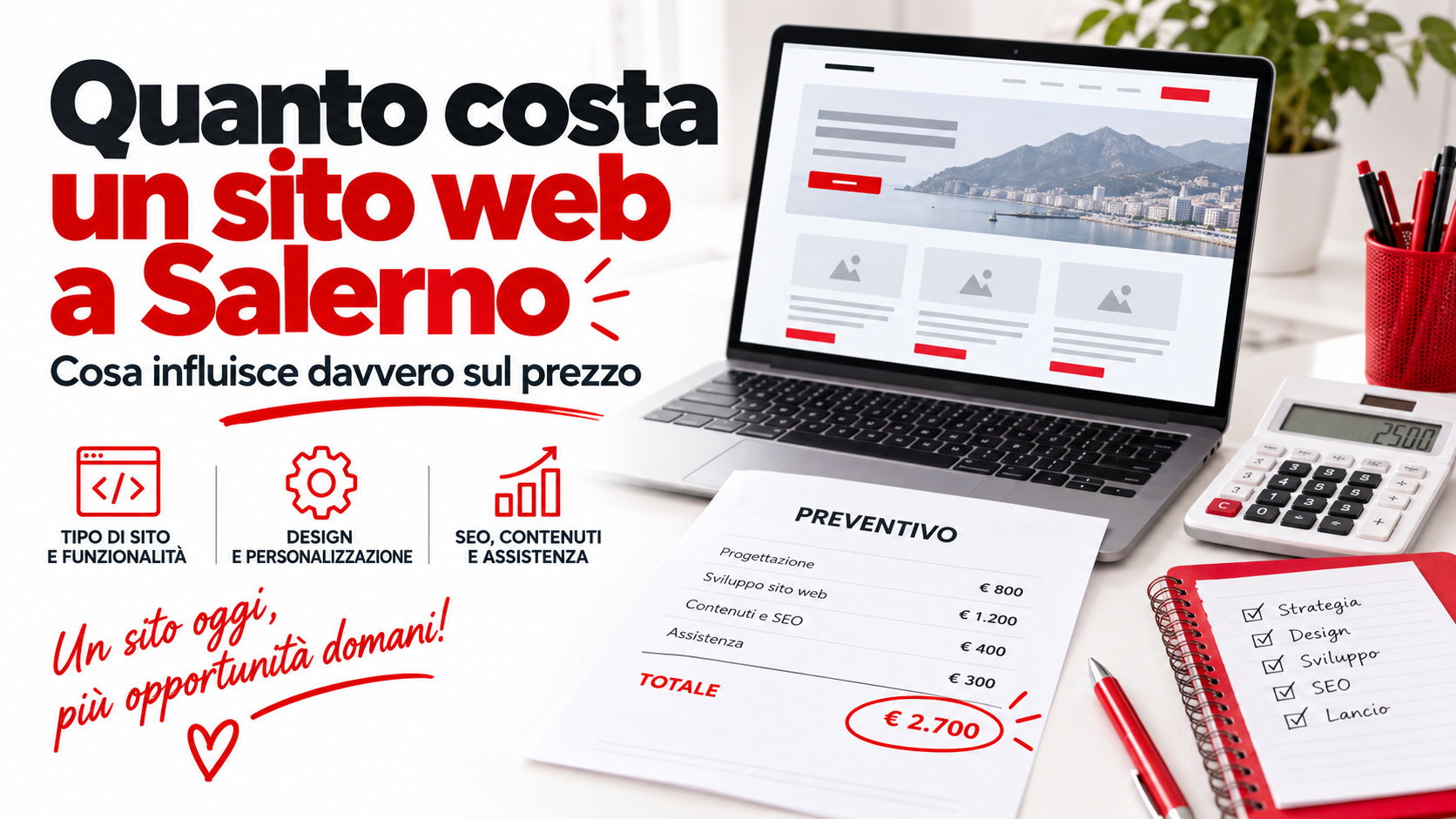 Quanto costa un sito web a Salerno: cosa influisce sul prezzo