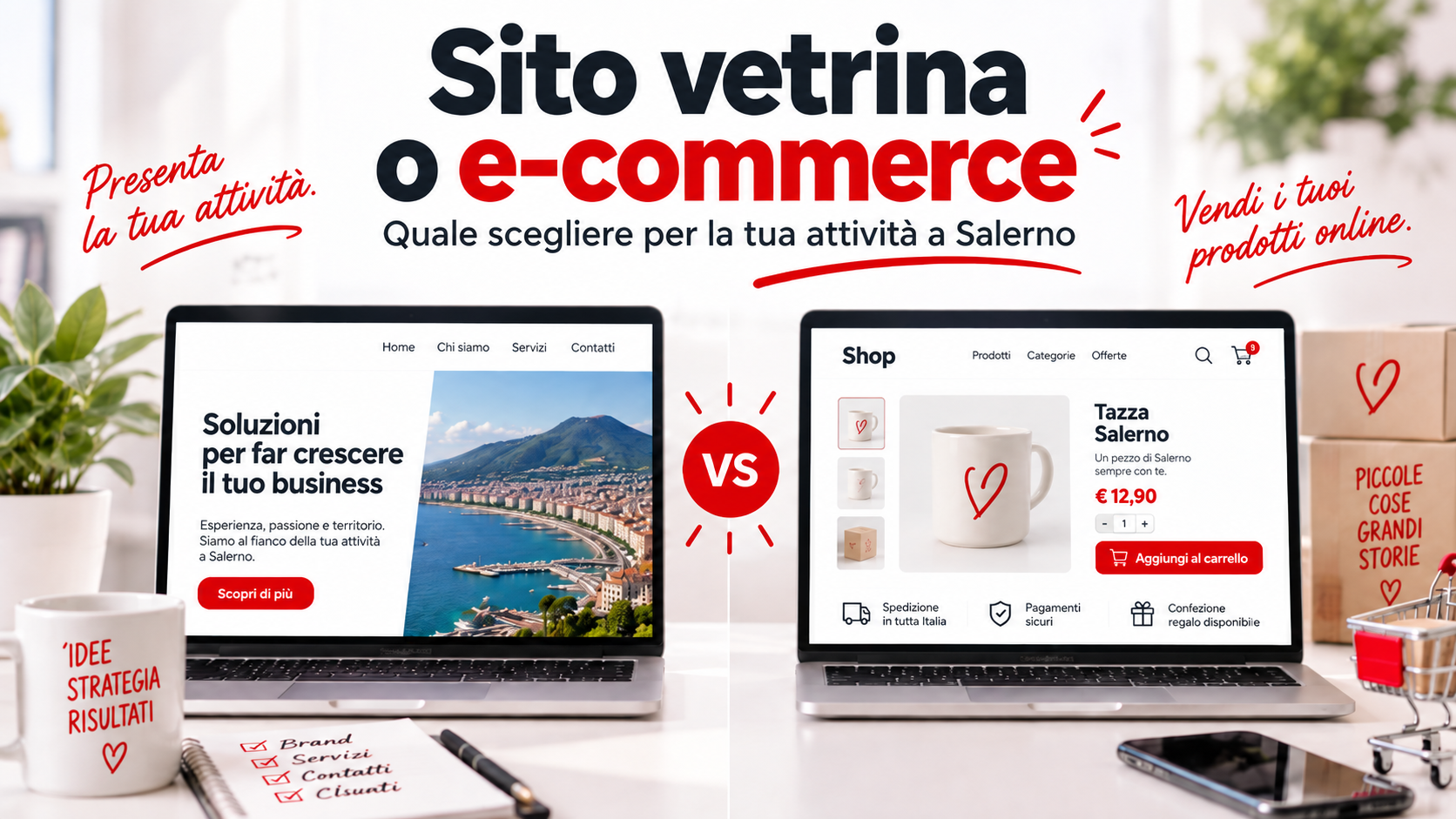 Sito vetrina o e-commerce: quale scegliere per la tua attività a Salerno