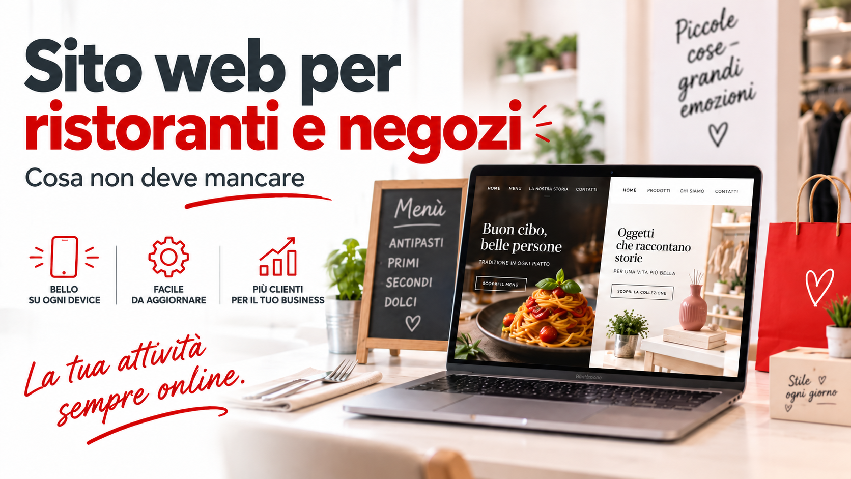 Sito web per ristoranti e negozi a Salerno: cosa non deve mancare