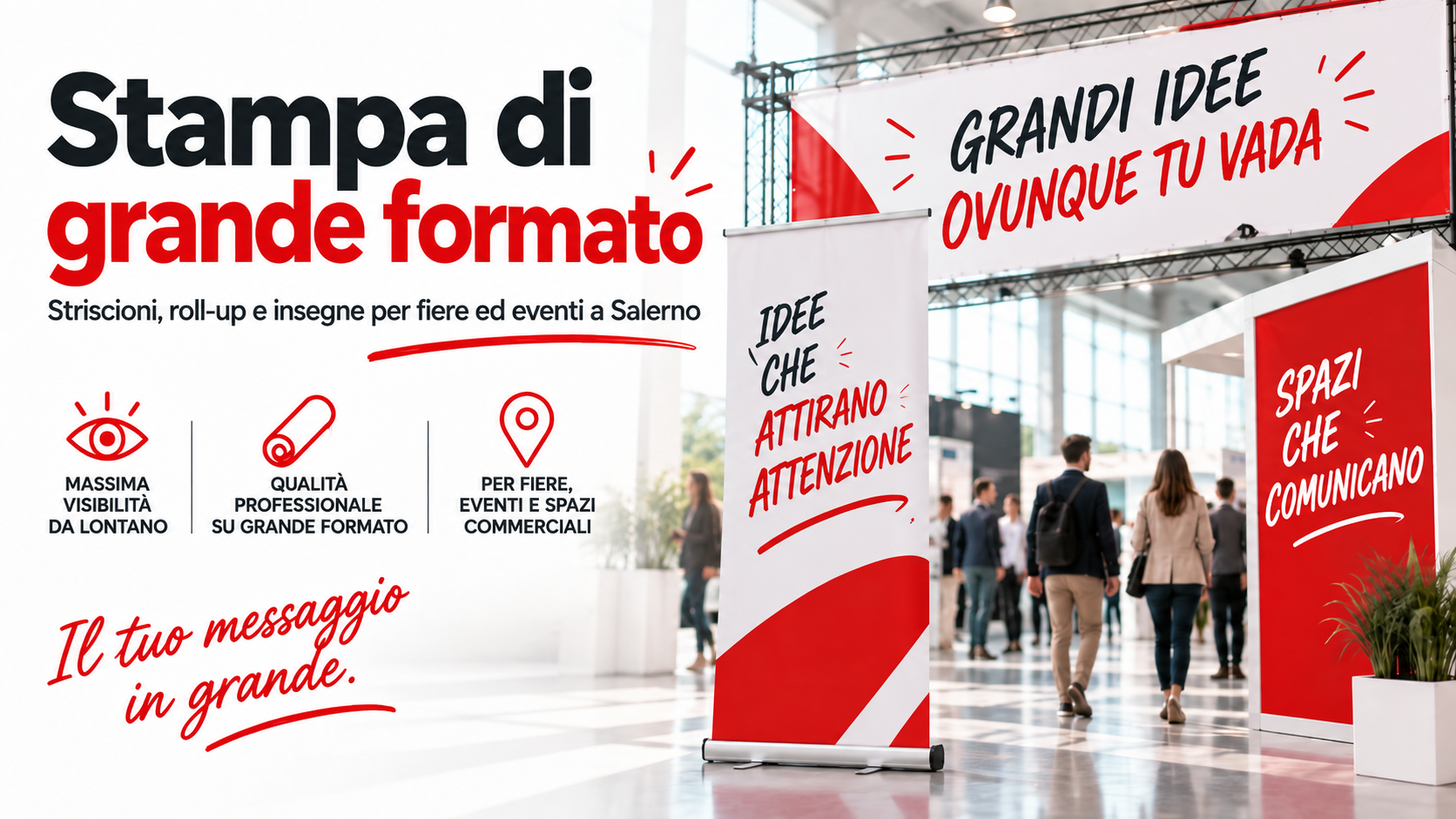 Stampa di grande formato: striscioni, roll-up e insegne per fiere ed eventi a Salerno