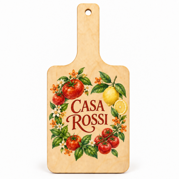 Tagliere decorativo personalizzato Casa Rossi