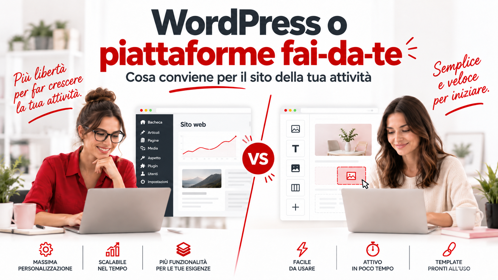 WordPress o piattaforme fai-da-te: cosa conviene per il sito della tua attività
