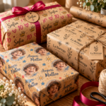 Carta regalo personalizzata Kraft con nome, foto e logo