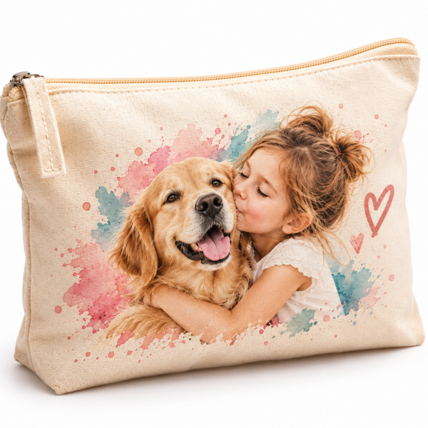 Carrello 2 Pochette personalizzata in cotone Fairtrade con foto e grafica