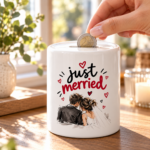 Salvadanaio personalizzato per matrimonio Just Married