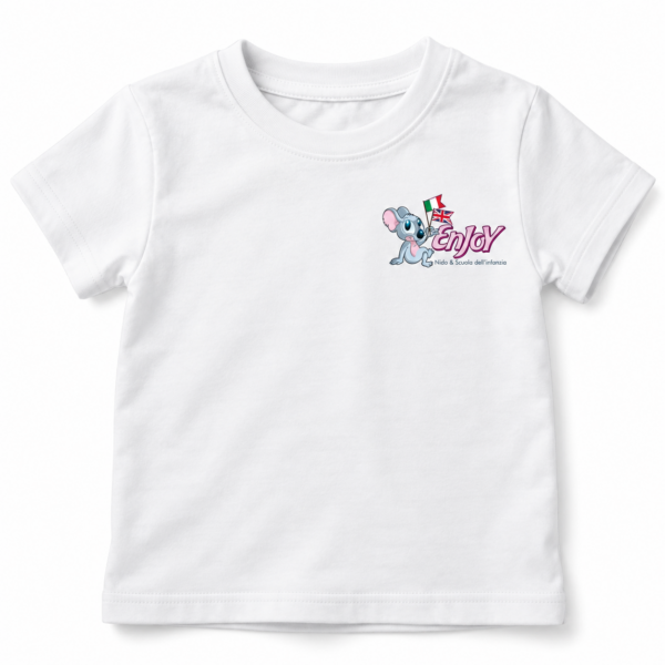 Maglietta bianca Enjoy logo sul cuore