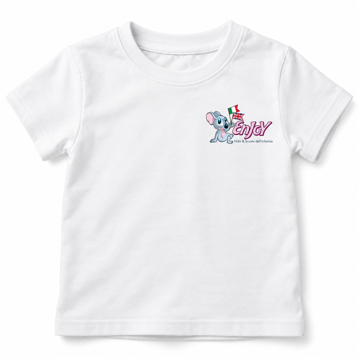 Maglietta bianca Enjoy logo sul cuore